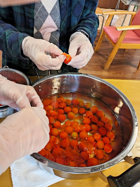 トマトゼリー作り