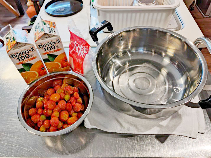 トマトゼリー作り